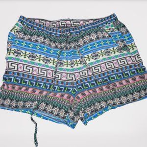 Colorful Aztec Shorts with Pockets